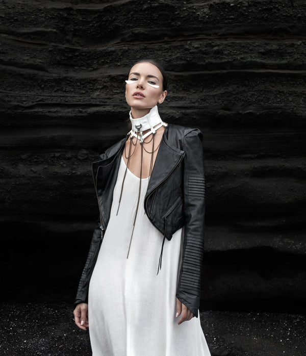 ribbed crop jacket