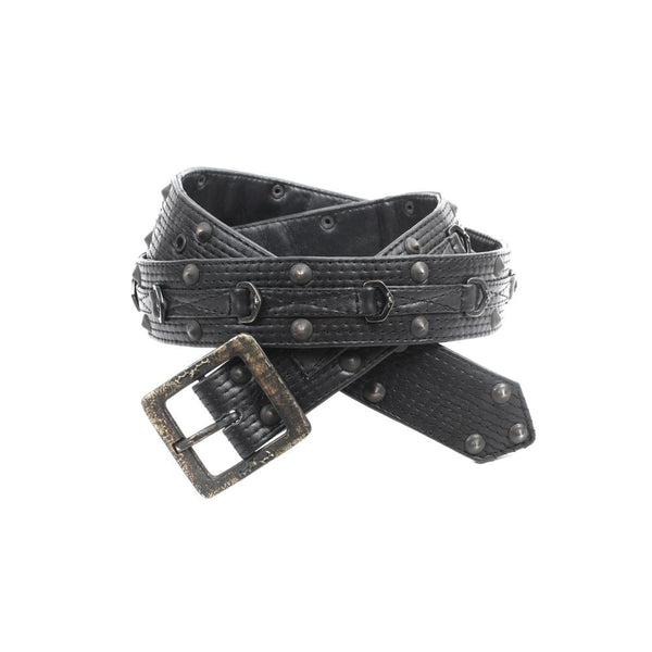 Super detailed men’s leather belt with hand-cast brass belt buckle.