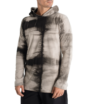 Long sleeve hoody shirt crafted from light weight certified organic cotton.  Men hoody. The  Shibori version is hand dyed with plants. 