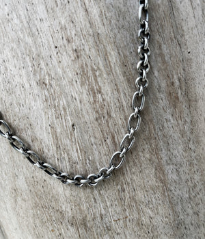 Handmade solid silver chain with clasp. Chunky silver chain. Solid silver necklace.