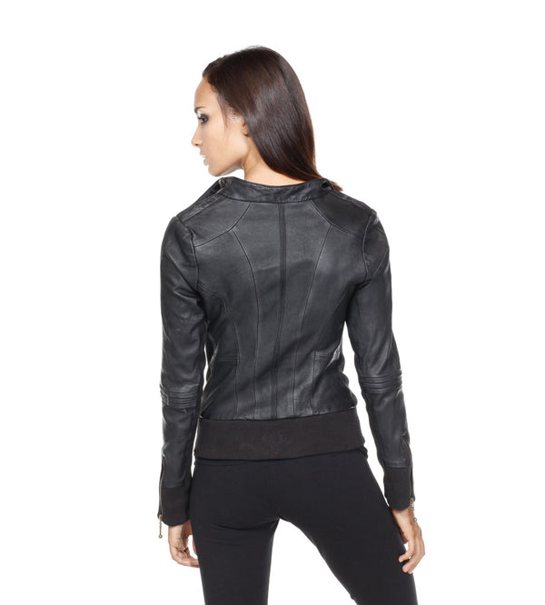 diamond leather jacket - size 4